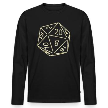 Dice Board Game 20 Sides Dungeons RPG Dragon - Men's Premium Organic Long Sleeve Shirt - black - Front - Nico (187cm)