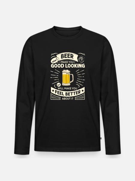 La birra non ti renderà divertente l'umorismo della birra dicendo - Maglia a manica lunga ecologica premium da uomo - nero