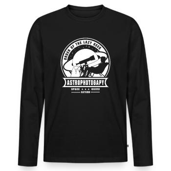 ORDRE DU GEEK PARESSEUX Saturne Astrophotographie - T-shirt manches longues Premium bio Homme - noir - Devant - Nico (187cm)