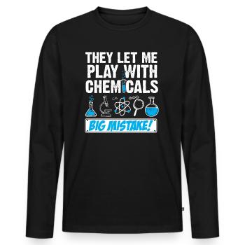Chimiste Chimiste Chimiste Chimiste Technicien de laboratoire de chimie - T-shirt manches longues Premium bio Homme - noir - Devant - Nico (187cm)