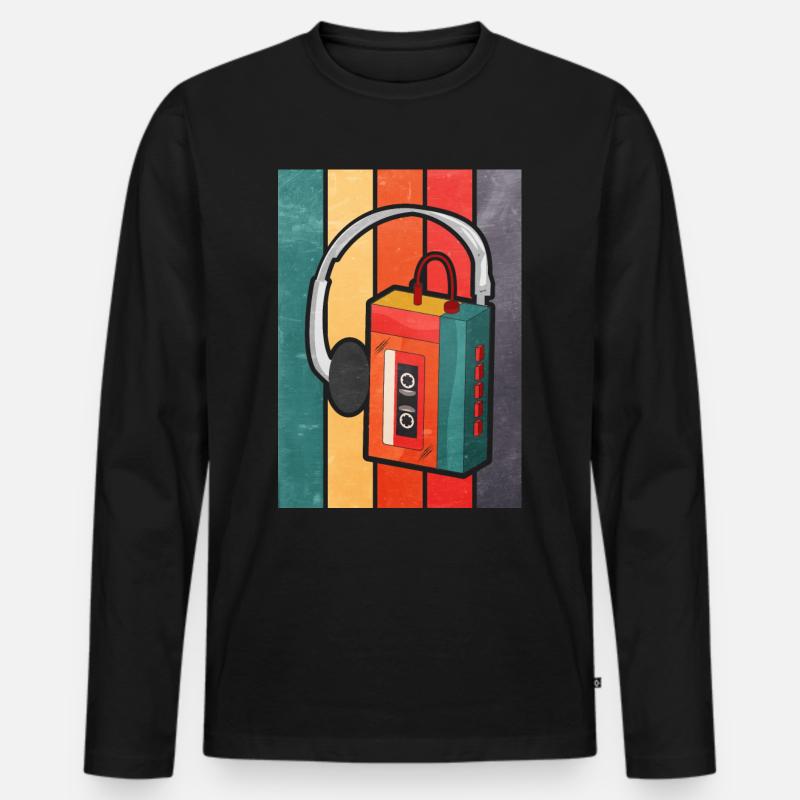 Walkman - geschenkidee - Männer Premium Bio Langarmshirt - Schwarz