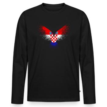 Drapeau de la Croatie - T-shirt manches longues Premium bio Homme - noir - Devant - Nico (187cm)