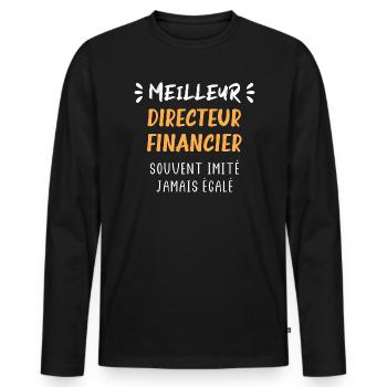 Souvent imité meilleur Directeur financier - T-shirt manches longues Premium bio Homme - noir - Devant - Nico (187cm)