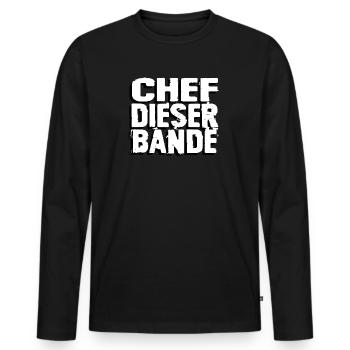 Chef dieser Bande - Männer Premium Bio Langarmshirt - Schwarz - Vorne - Nico (187cm)