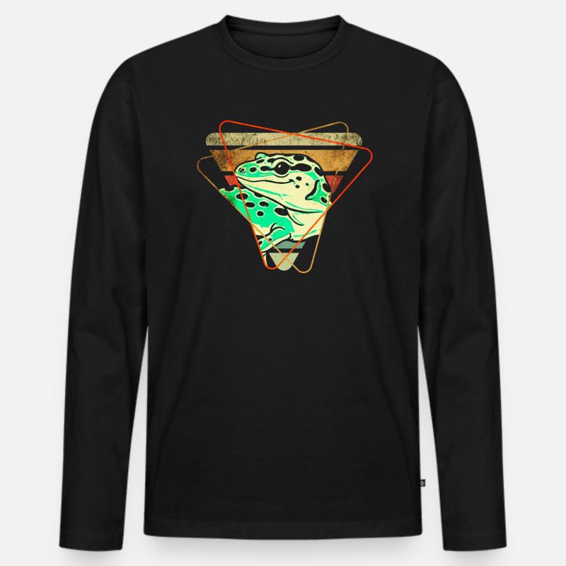 Gecko - Männer Premium Bio Langarmshirt - Schwarz