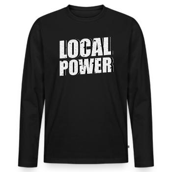Local Power - Männer Premium Bio Langarmshirt - Schwarz - Vorne - Nico (187cm)