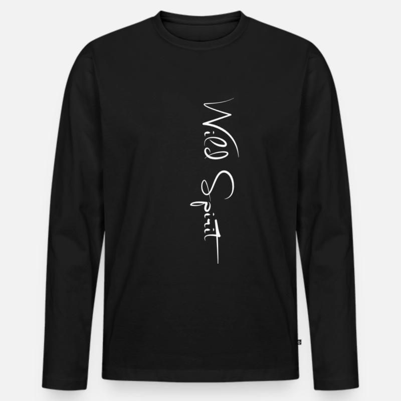 Wild Spirit - Männer Premium Bio Langarmshirt - Schwarz