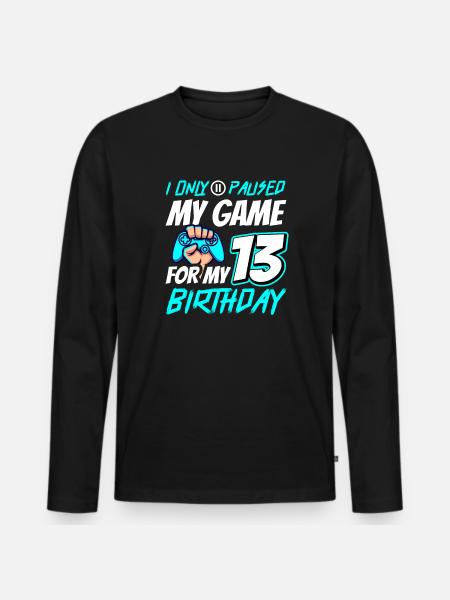 13th Birthday Gamer Gaming - Men's Premium Organic Long Sleeve Shirt - black