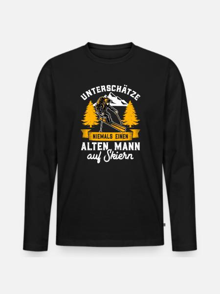 Skiurlaub - Männer Premium Bio Langarmshirt - Schwarz