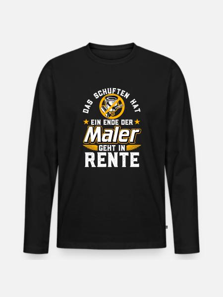Rente Maler - Männer Premium Bio Langarmshirt - Schwarz