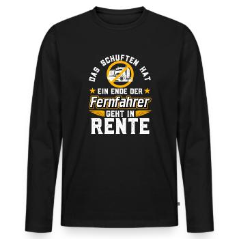 Rente Fernfahrer - Männer Premium Bio Langarmshirt - Schwarz - Vorne - Nico (187cm)