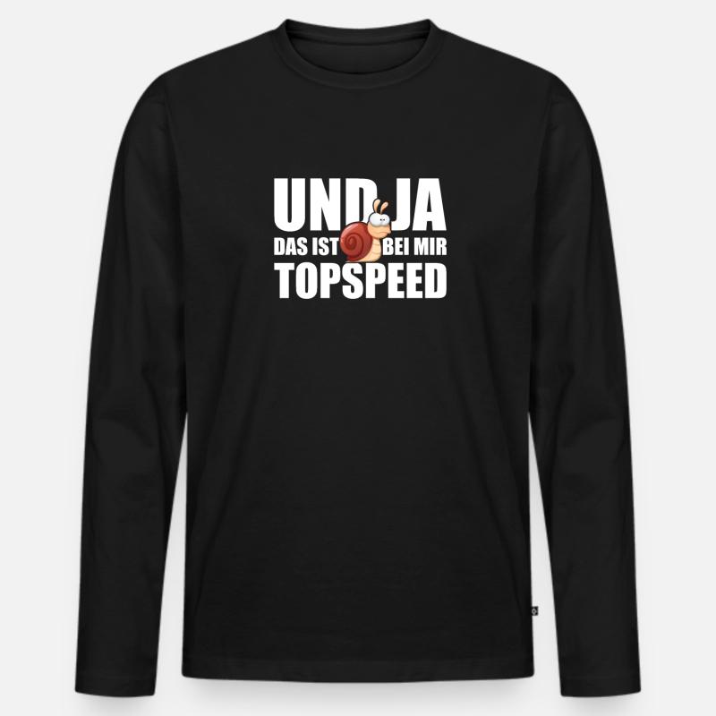 Marathon Rennschnecke Joggen Jogger - Männer Premium Bio Langarmshirt - Schwarz