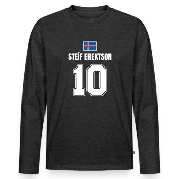 Fußball Island Sauf Trikot Steif Erektson 10 - Männer Premium Bio Langarmshirt - Anthrazit meliert - Vorne - Nico (187cm)