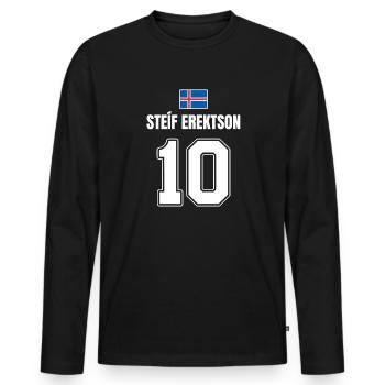 Fußball Island Sauf Trikot Steif Erektson 10 - Männer Premium Bio Langarmshirt - Schwarz - Vorne - Nico (187cm)