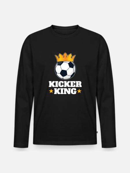 Funny Football Kicker King - Men's Premium Organic Long Sleeve Shirt - black