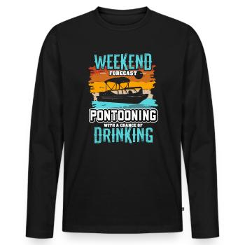 Bateau ponton - T-shirt manches longues Premium bio Homme - noir - Devant - Nico (187cm)