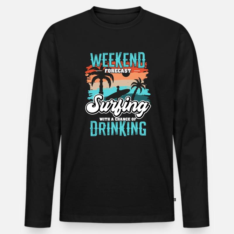 Surfer - Männer Premium Bio Langarmshirt - Schwarz