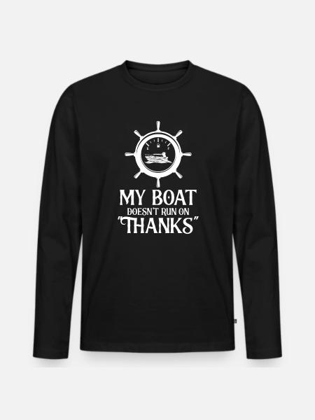 Sailor Sailing Ship Sailboat - Men's Premium Organic Long Sleeve Shirt - black