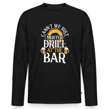 Croisière Croisière Vacances Buveur de bière - T-shirt manches longues Premium bio Homme - noir - Devant - Nico (187cm)
