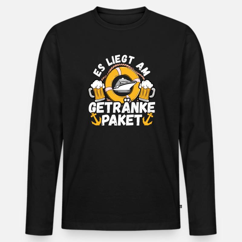 Kreuzfahrt Urlaub - Männer Premium Bio Langarmshirt - Schwarz