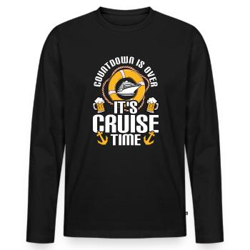 Cruise VacationEr Cruise Vacation - Men's Premium Organic Long Sleeve Shirt - black - Front - Nico (187cm)