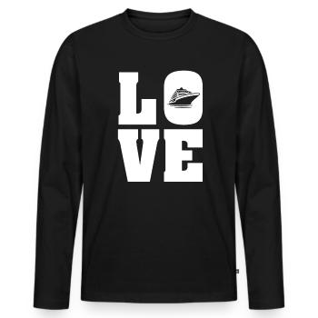 Cruise VacationEr Cruise Vacation - Men's Premium Organic Long Sleeve Shirt - black - Front - Nico (187cm)