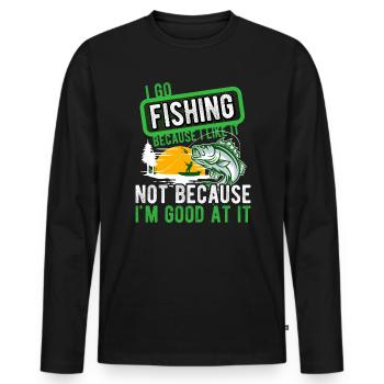 Angler Hobby Angler Fischer - T-shirt manches longues Premium bio Homme - noir - Devant - Nico (187cm)