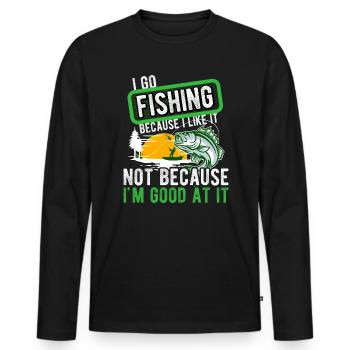 Angler Hobby Angler Fischer - T-shirt manches longues Premium bio Homme - noir - Devant - Nico (187cm)