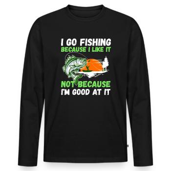 Angler Hobby Angler Fischer - T-shirt manches longues Premium bio Homme - noir - Devant - Nico (187cm)