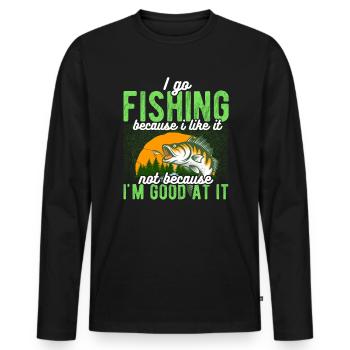 Angler Hobby Angler Fischer - T-shirt manches longues Premium bio Homme - noir - Devant - Nico (187cm)