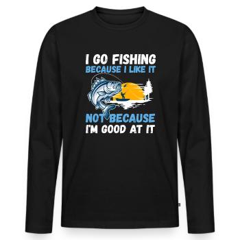 Angler Hobby Angler Fischer - T-shirt manches longues Premium bio Homme - noir - Devant - Nico (187cm)