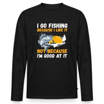 Angler Hobby Angler Fischer - T-shirt manches longues Premium bio Homme - noir - Devant - Nico (187cm)
