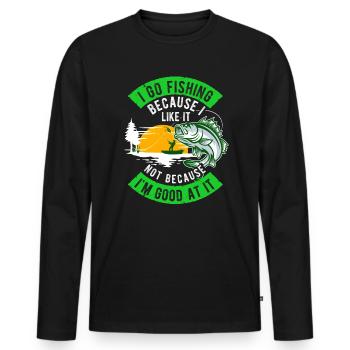 Angler Hobby Angler Fischer - T-shirt manches longues Premium bio Homme - noir - Devant - Nico (187cm)