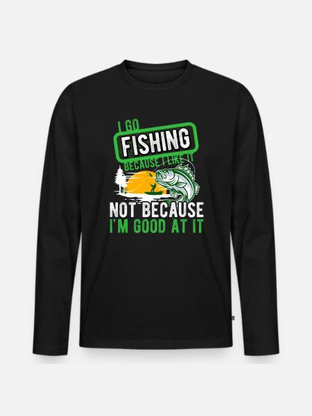 Angler Hobby Angler Fischer - Men's Premium Organic Long Sleeve Shirt - black