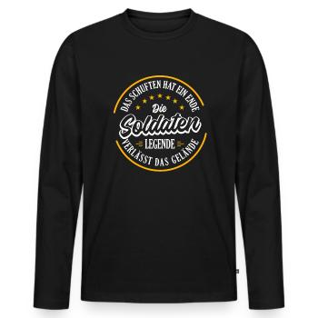 SOLDIER Pension 2023 une véritable légende quitte le - T-shirt manches longues Premium bio Homme - noir - Devant - Nico (187cm)