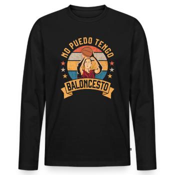 Ich kann keinen Basketball Basketball Spaß haben - Männer Premium Bio Langarmshirt - Schwarz - Vorne - Nico (187cm)