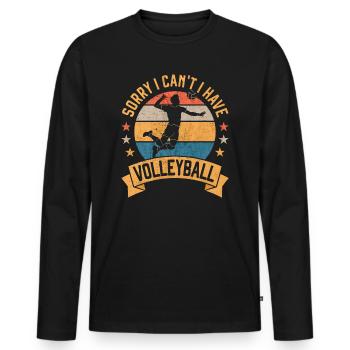 Ich kann keinen Volleyball Beach Volleyball Spaß haben - Männer Premium Bio Langarmshirt - Schwarz - Vorne - Nico (187cm)