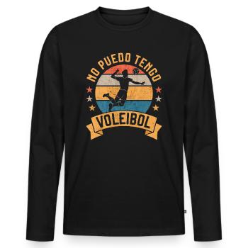 Je ne peux pas avoir Volleyball Beach Volleyball Fun - T-shirt manches longues Premium bio Homme - noir - Devant - Nico (187cm)