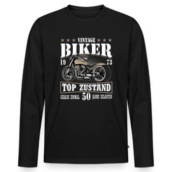 "Rankingkeyword" Thema Spruch Empfänger - Männer Premium Bio Langarmshirt - Schwarz - Vorne - Nico (187cm)