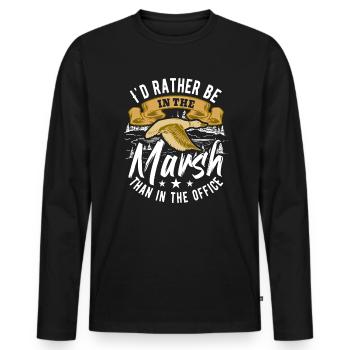 Chasseurs de canards Chiens de chasse aux canards excursion de chasse - T-shirt manches longues Premium bio Homme - noir - Devant - Nico (187cm)