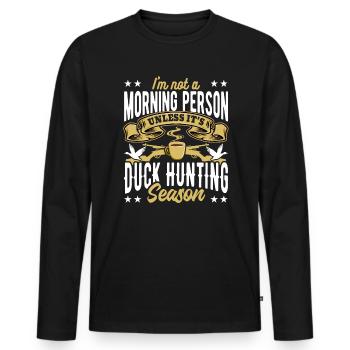 Chasseurs de canards Chiens de chasse aux canards excursion de chasse - T-shirt manches longues Premium bio Homme - noir - Devant - Nico (187cm)