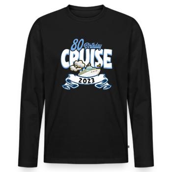 Kreuzfahrt Kreuzfahrtreisende 80. Geburtstag - Männer Premium Bio Langarmshirt - Schwarz - Vorne - Nico (187cm)