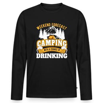 Weekend forecast camping with a chance to - Men's Premium Organic Long Sleeve Shirt - black - Front - Nico (187cm)