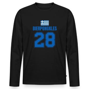 Fußball Griechenland Mallorca Sauf Trikot - Männer Premium Bio Langarmshirt - Schwarz - Vorne - Nico (187cm)