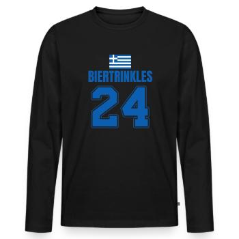 Fußball Griechenland Mallorca Sauf Trikot - Männer Premium Bio Langarmshirt - Schwarz - Vorne - Nico (187cm)