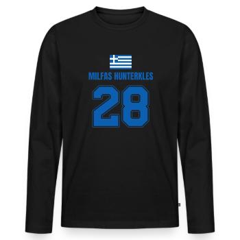 Fußball Griechenland Mallorca Sauf Trikot - Männer Premium Bio Langarmshirt - Schwarz - Vorne - Nico (187cm)