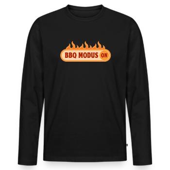 Funny BBQ Quote Barbecue Dad Dad BBQ Beer - Men's Premium Organic Long Sleeve Shirt - black - Front - Nico (187cm)