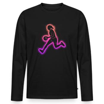 Basketteur Basketteur - T-shirt manches longues Premium bio Homme - noir - Devant - Nico (187cm)