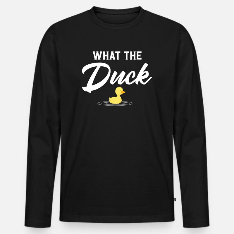 What the Duck - Männer Premium Bio Langarmshirt - Schwarz