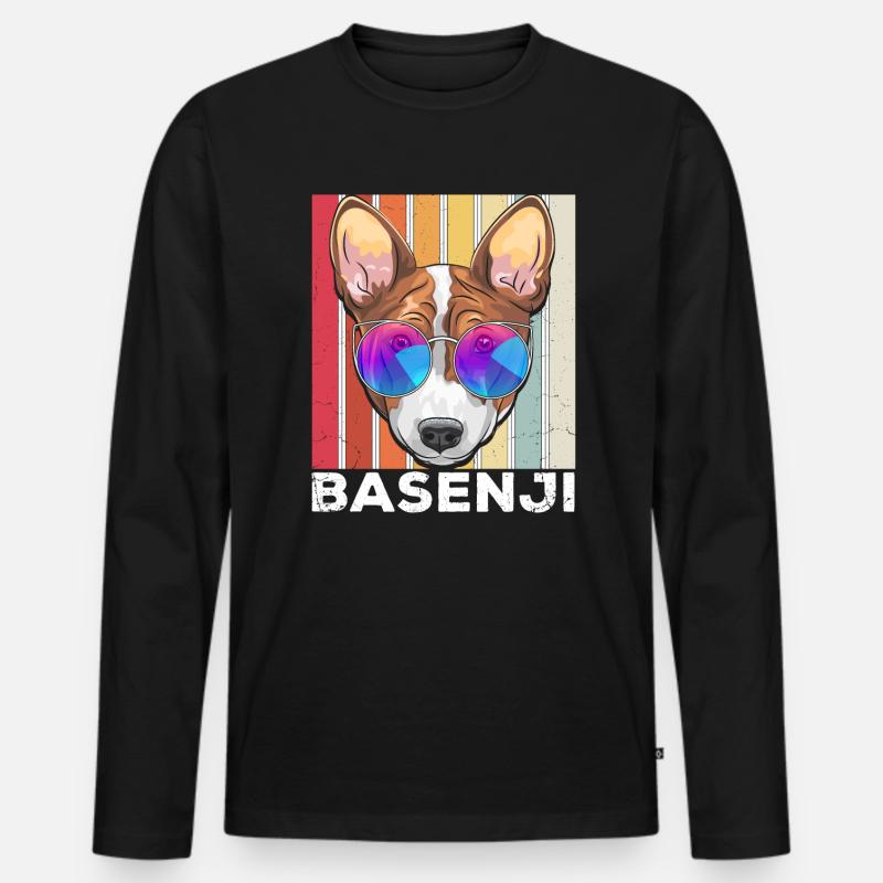 Basenji - Männer Premium Bio Langarmshirt - Schwarz